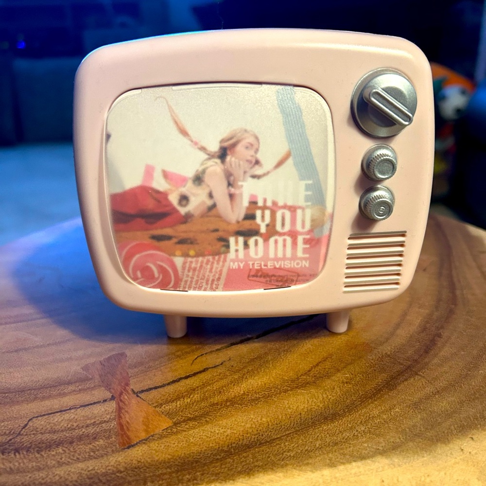 Pink tv piggy bank